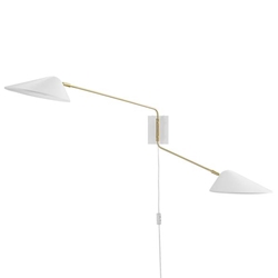 Journey 2-Light Swing Arm Wall Sconce - White 