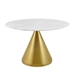 Tupelo 47" Artificial Marble Dining Table - Gold White - MOD11565