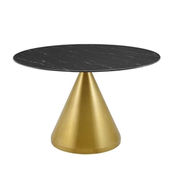 Tupelo 47" Artificial Marble Dining Table - Gold Black 