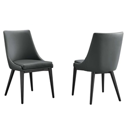 Viscount Dining Side Chair Vinyl Set of 2 - Gray 
