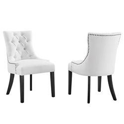 Regent Dining Side Chair Fabric Set of 2 - White 