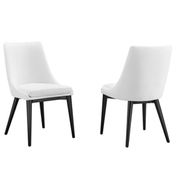 Viscount Dining Side Chair Fabric Set of 2 - White 