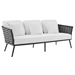 Stance 6 Piece Outdoor Patio Aluminum Sectional Sofa Set - Gray White - Style A - MOD11600