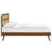 Sidney Cane and Wood Full Platform Bed With Splayed Legs - Walnut - MOD11613