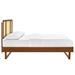 Kelsea Cane and Wood Queen Platform Bed With Angular Legs - Walnut - MOD11617
