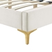 Leah Chevron Tufted Performance Velvet Queen Platform Bed - White - Style C - MOD11641