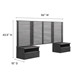 Render Wall Mount Twin Headboard and Modern Nightstands - Charcoal - MOD11680