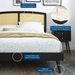 Sierra Cane and Wood Full Platform Bed With Splayed Legs - Black - MOD11713