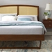 Sierra Cane and Wood Full Platform Bed With Angular Legs - Walnut - MOD11722