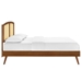 Sierra Cane and Wood Full Platform Bed With Splayed Legs - Walnut - MOD11723
