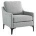 Corland Upholstered Fabric Armchair - Light Gray