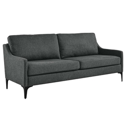 Corland Upholstered Fabric Sofa - Charcoal 