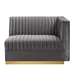 Sanguine Channel Tufted Performance Velvet Modular Sectional Sofa Right-Arm Chair - Gray - MOD11745