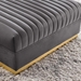 Sanguine Channel Tufted Performance Velvet Modular Sectional Sofa Ottoman - Gray - MOD11797