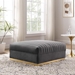 Sanguine Channel Tufted Performance Velvet Modular Sectional Sofa Ottoman - Gray - MOD11797