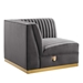 Sanguine Channel Tufted Performance Velvet Modular Sectional Sofa Right Corner Chair - Gray - MOD11858