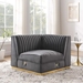 Sanguine Channel Tufted Performance Velvet Modular Sectional Sofa Right Corner Chair - Gray - MOD11858