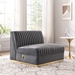 Sanguine Channel Tufted Performance Velvet Modular Sectional Sofa Armless Chair - Gray - MOD11860