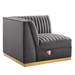Sanguine Channel Tufted Performance Velvet Modular Sectional Sofa Left Corner Chair - Gray - MOD11861