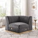 Sanguine Channel Tufted Performance Velvet Modular Sectional Sofa Left Corner Chair - Gray - MOD11861