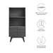 Render Display Cabinet Bookshelf - Charcoal - MOD11945