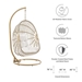 Amalie Wicker Rattan Outdoor Patio Rattan Swing Chair - Natural White - MOD12003