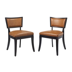 Pristine Vegan Leather Dining Chairs - Set of 2 - Tan 