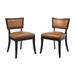 Pristine Vegan Leather Dining Chairs - Set of 2 - Tan - MOD12098