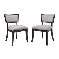 Pristine Upholstered Fabric Dining Chairs - Set of 2 - Light Gray 