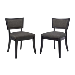 Pristine Upholstered Fabric Dining Chairs - Set of 2 - Gray 