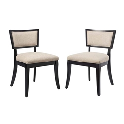 Pristine Upholstered Fabric Dining Chairs - Set of 2 - Beige 