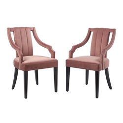 Virtue Performance Velvet Dining Chairs - Set of 2 - Dusty Rose 