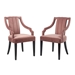 Virtue Performance Velvet Dining Chairs - Set of 2 - Dusty Rose - MOD12102