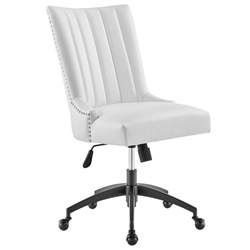 Empower Channel Tufted Vegan Leather Office Chair - Black White 