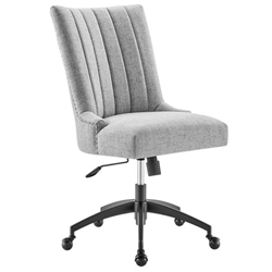 Empower Channel Tufted Fabric Office Chair - Black Light Gray 