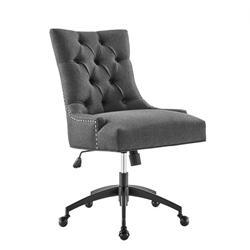 Regent Tufted Fabric Office Chair - Black Gray 