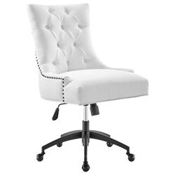 Regent Tufted Fabric Office Chair - Black White 