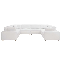 Commix Down Filled Overstuffed 8-Piece Sectional Sofa - Pure White 