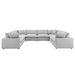 Commix Down Filled Overstuffed 8-Piece Sectional Sofa - Light Gray - MOD12176