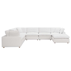 Commix Down Filled Overstuffed 7-Piece Sectional Sofa - Pure White 