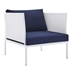Harmony Sunbrella® Outdoor Patio Aluminum Armchair - White Navy