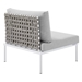 Harmony 8-Piece  Sunbrella® Basket Weave Outdoor Patio Aluminum Sectional Sofa Set - Tan Gray - Style A - MOD12251