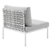 Harmony 8-Piece  Sunbrella® Basket Weave Outdoor Patio Aluminum Sectional Sofa Set - Taupe Gray - Style A - MOD12261