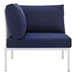 Harmony 8-Piece  Sunbrella® Outdoor Patio Aluminum Sectional Sofa Set - White Navy - Style A - MOD12289