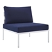 Harmony 8-Piece  Sunbrella® Outdoor Patio All Mesh Sectional Sofa Set - Gray Navy - MOD12300