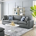 Commix Down Filled Overstuffed Vegan Leather 3-Seater Sofa - Gray - MOD12303