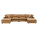 Commix Down Filled Overstuffed Vegan Leather 6-Piece Sectional Sofa - Tan- Style A - MOD12306