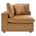 Commix Down Filled Overstuffed Vegan Leather 6-Piece Sectional Sofa - Tan- Style A - MOD12306
