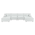 Commix Down Filled Overstuffed Vegan Leather 6-Piece Sectional Sofa - White- Style A