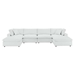 Commix Down Filled Overstuffed Vegan Leather 6-Piece Sectional Sofa - White- Style A - MOD12307